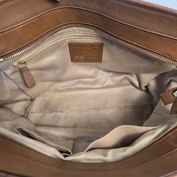 Coach Pebbled Leather Tote Purse Tan/Caramel Brown Gold Hardware F25205 - Picture 9 of 14